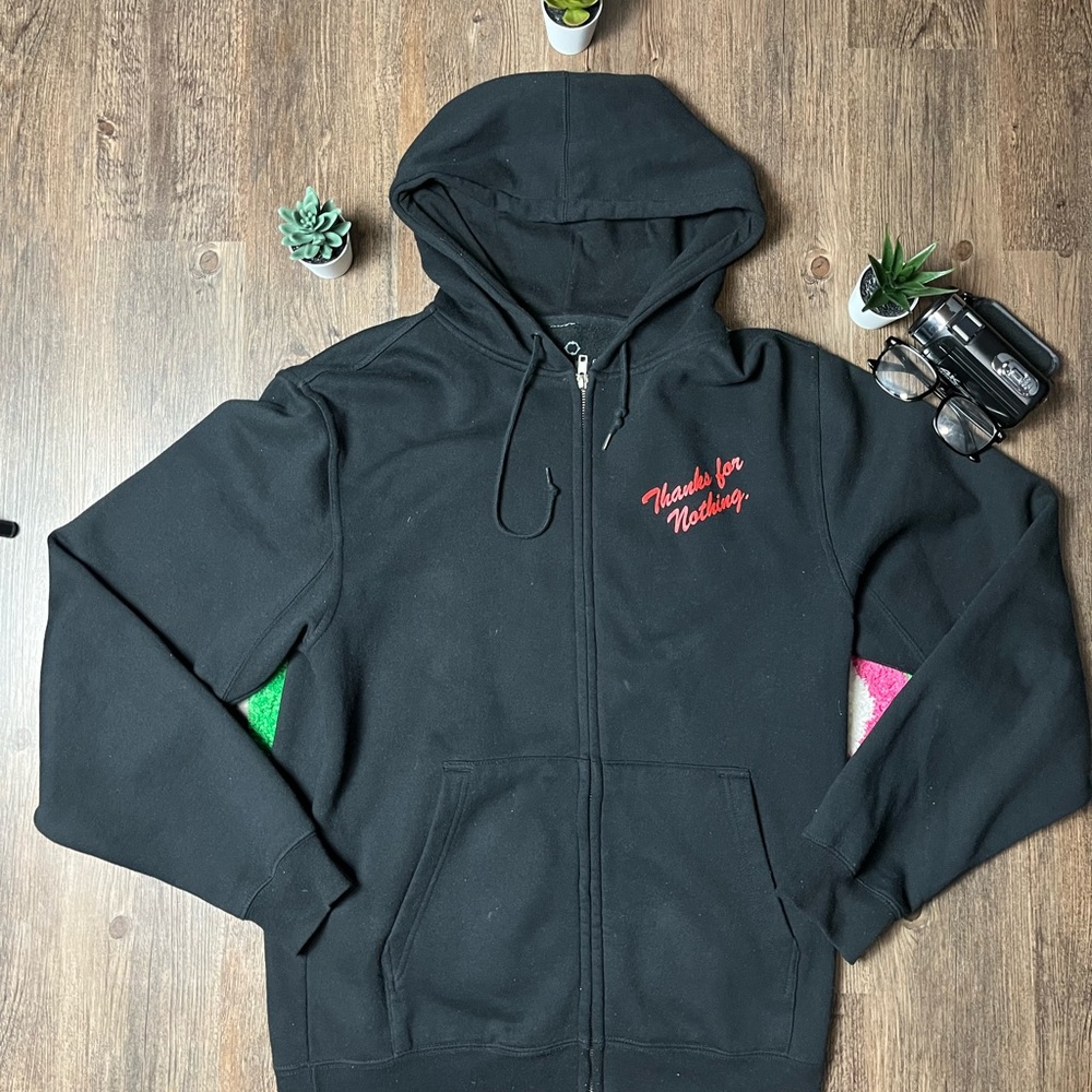 Empyre black and red zip-up hoodie L28.5in, Pit to Pit 21.5in , Size M